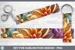 GorgeousEnchanted Flowers 3D Key Fob design.
