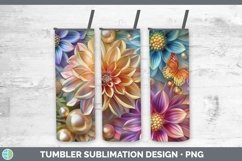 GorgeousEnchanted Flowers 3D Tumbler design.