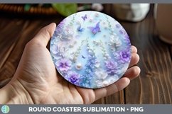 GorgeousEnchanted Flowers 3D Round Coaster design.