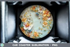 GorgeousEnchanted Flowers 3D Car Coaster design.