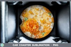 GorgeousEnchanted Flowers 3D Car Coaster design.