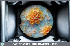 GorgeousEnchanted Flowers 3D Car Coaster design.
