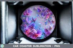 GorgeousEnchanted Flowers 3D Car Coaster design.