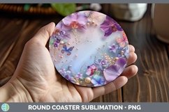 GorgeousEnchanted Flowers 3D Round Coaster design.