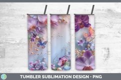 GorgeousEnchanted Flowers 3D Tumbler design.