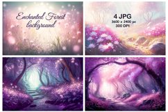 Magical Fairy Forest background Pink Fantasy Enchanted Fores Product Image 1