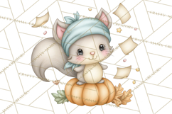 Woodland Witch Animals Clipart, Whimsical Halloween PNG Product Image 2