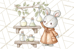 Woodland Witch Animals Clipart, Whimsical Halloween PNG Product Image 3
