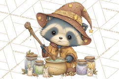 Woodland Witch Animals Clipart, Whimsical Halloween PNG Product Image 2