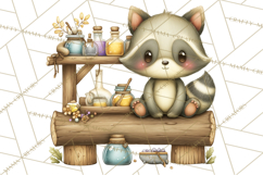 Woodland Witch Animals Clipart, Whimsical Halloween PNG Product Image 2