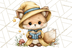 Woodland Witch Animals Clipart, Whimsical Halloween PNG Product Image 2