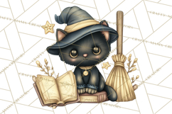 Woodland Witch Animals Clipart, Whimsical Halloween PNG Product Image 3