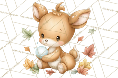 Woodland Witch Animals Clipart, Whimsical Halloween PNG Product Image 5