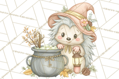 Woodland Witch Animals Clipart, Whimsical Halloween PNG Product Image 2