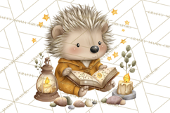 Woodland Witch Animals Clipart, Whimsical Halloween PNG Product Image 4