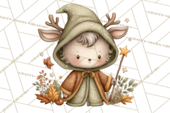 Woodland Witch Animals Clipart, Whimsical Halloween PNG Product Image 4