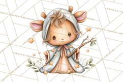 Woodland Witch Animals Clipart, Whimsical Halloween PNG Product Image 3