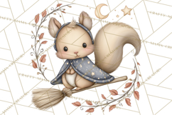Woodland Witch Animals Clipart, Whimsical Halloween PNG Product Image 2