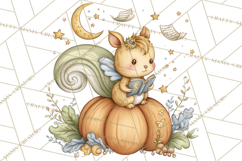 Woodland Witch Animals Clipart, Whimsical Halloween PNG Product Image 5