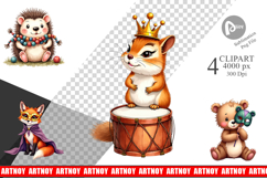 Paw-di Gras Puppy Carnival Clipart Product Image 1