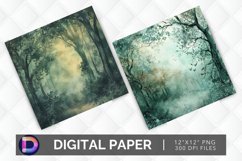 Enchanted Forest Watercolor Digital Paper Product Image 1