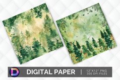 Enchanted Forest Watercolor Digital Paper Product Image 1