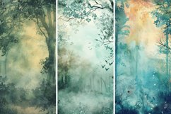 Enchanted Forest Watercolor Digital Paper Bundle Product Image 4