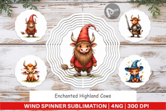 Enchanted Highland Cow Wind Spinner Product Image 1