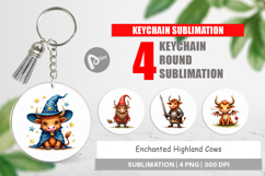 Enchanted Highland Cow Keychain Product Image 1