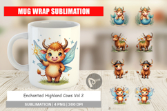 Enchanted Highland Cow Mug Wrap Product Image 1