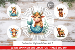 Enchanted Highland Cow Wind Spinner Product Image 1