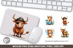 Enchanted Highland Cow Mouse Pad Product Image 1