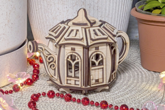 Fairy Kettle House - Laser Cut File, Fantasy Plywood Vector Product Image 2