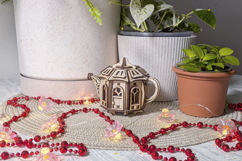 Fairy Kettle House - Laser Cut File, Fantasy Plywood Vector Product Image 3