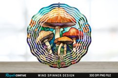Enchanted Mushroom&#039;s Wind Spinner Sublimation Design PNG Product Image 1
