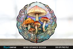 Enchanted Mushroom&#039;s Wind Spinner Sublimation Design PNG Product Image 1
