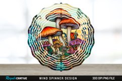 Enchanted Mushroom&#039;s Wind Spinner Sublimation Design PNG Product Image 1