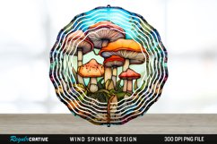 Enchanted Mushroom&#039;s Wind Spinner Sublimation Design PNG Product Image 1