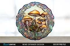 Enchanted Mushroom&#039;s Wind Spinner Sublimation Design PNG Product Image 1