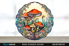 Enchanted Mushroom&#039;s Wind Spinner Sublimation Design PNG Product Image 1