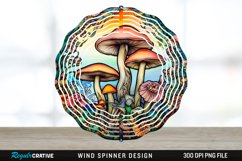 Enchanted Mushroom&#039;s Wind Spinner Sublimation Design PNG Product Image 1