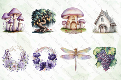 Enchanted Purple Fairies Garden Clipart Bundle Product Image 5