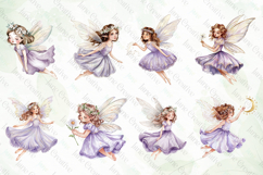 Enchanted Purple Fairies Garden Clipart Bundle Product Image 3