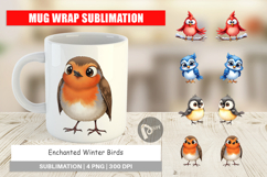 Enchanted Winter Birds Mug Wrap Product Image 1
