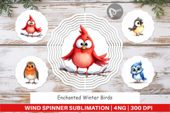 Enchanted Winter Birds Wind Spinner Product Image 1