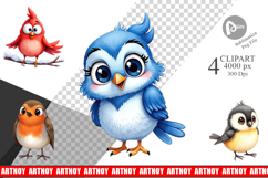 Enchanted Winter Birds Clipart Product Image 1