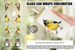 Enchanted Winter Birds Glass Can Product Image 1