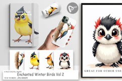 Enchanted Winter Birds Digital Paper Product Image 1