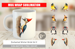 Enchanted Winter Birds Mug Wrap Product Image 1