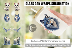 Winter Forest Arctic Friends Glass Can Product Image 1